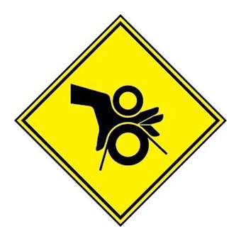 Etiquette adhésive Danger Ecrasement,losange Noir/Jaune,4/carte,Cdt.5cartes|Panduit Composants Industriels-PNUPPS0202B493