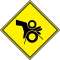 Etiquette adhésive Danger Ecrasement,losange Noir/Jaune,4/carte,Cdt.5cartes