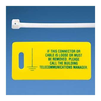 Kit étiq jaune de mise à la terre télécom,10étiq + 10colliers/pack, Cdt.1|Panduit Composants Industriels-PNULTYK