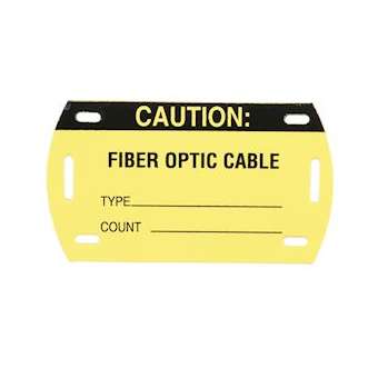 Etiq. caution fiber opt. cable+collier,88,9x50,8mm,Jaune et Noir,5/cdt,Cdt.1|Panduit Composants Industriels-PNUPST-FO