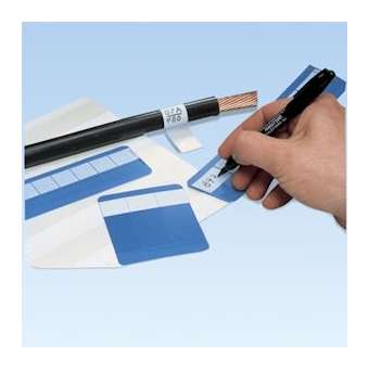 Carnet étiq. adhés. autoprotégées blanches,25,4x127mm,3/cartes,Cdt.25cartes|Panduit Composants Industriels-PNUPSCC-5Y