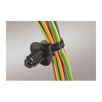 Lanière avec pied sapin 163x4.6mm Dtrou 8 à 8.5 mm en PA66HS noir - T50SOSFT8E|HellermannTyton-HNE15700072