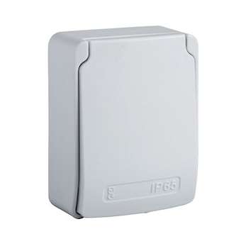 PratiKa - prise de courant UK 2P+T - 65x85mm - 10/16A 250V - IP65 - gris RAL7035|Schneider Electric-SCH81144