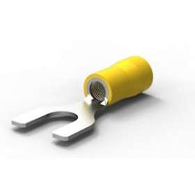 PIDGU 6-4/8-Cosse préisolée renforcée fourche-Jaune-2,6-6,6mm²-Born: 4mm-Lar:8mm|TE Connectivity ( Ex Tyco Simel )-TYS605960