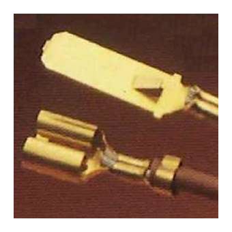 Clip nu 6,35mm pour boîtier FASTIN-FASTON-Section: 0,75 à 2,5mm²-Laiton étamé|TE Connectivity ( Ex Tyco Simel )-TYS004484