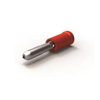 Fiche cylindrique mâle préisolée 4mm PIDG Rouge 0,25 à 1,6mm²|TE Connectivity ( Ex Tyco Simel )-TYS696410