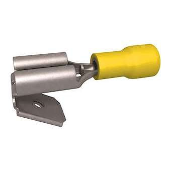 Clip pré-isolé mixte mâle/femelle 4-6 mm² 6.35 x 0.8 mm jaune (x 100)|Bizline-BIZ241020