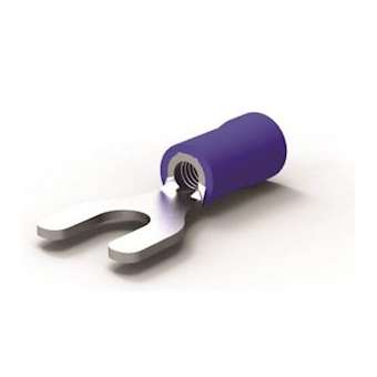 PGU 2,5-5/9-Cosse préisolée fourche-Bleu-1 à 2,6mm²-Bornage: 5mm-Largeur: 9mm|TE Connectivity ( Ex Tyco Simel )-TYS606290