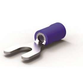 PGU 2,5-5/9-Cosse préisolée fourche-Bleu-1 à 2,6mm²-Bornage: 5mm-Largeur: 9mm|TE Connectivity ( Ex Tyco Simel )-TYS606290