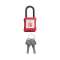 cadenas plastique rouge anse nylon 6mm clé aléatoire Z|Catu-CATPP-6-38-R-Z