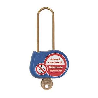 cadenas bleu 70mm d.4mm cle aleatoire|Catu-CATAL-240-S-BL-Z