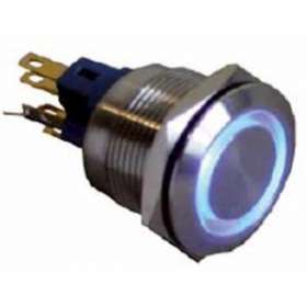 Bouton Poussoir Inox,No/Nf, Avec Anneau Lumineux|Acie-AIEBOPO-S
