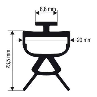 Profil caoutchouc + bande de contact (4.0 m)|Somfy-SYF1822261