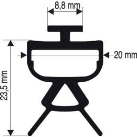 Profil caoutchouc + bande de contact (5.0 m)|Somfy-SYF2300063