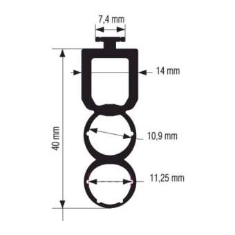 Profil caoutchouc optique 3 chambres (50m) ch-7,4mm|Somfy-SYF9019569
