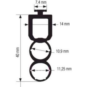 Profil caoutchouc optique 3 chambres (50m) ch-7,4mm|Somfy-SYF9019569