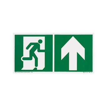 Pictogramme autocollant évacuation avec flèche vers le haut|Ura-URA956761