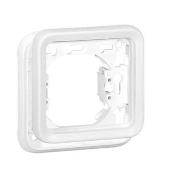 Support étanche plaque 1 poste Plexo composable IP55 - blanc Artic antimicrobien|Legrand-LEG070792
