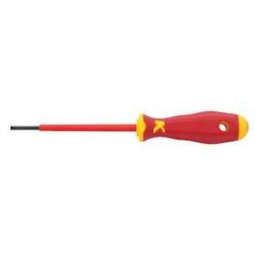 Tournevis isolé 1000V, pour vis à fente, dimension 125 x 5,5 x 1,0 mm|Klauke-KKEKL10012555IS