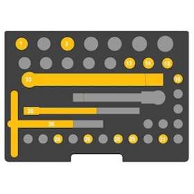 coffret 3/8' cle dyn non rev, douilles|Catu-CATMO-69608DYN