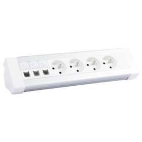 Bloc bureau équipé de 4 prises 2P+T et 3 prises RJ45 à câbler|Legrand-LEG054616