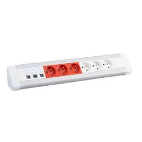 Bloc bureau équipé 6 prises 2P+T + 3 prises RJ45 + obturateur + module à câbler|Legrand-LEG054621