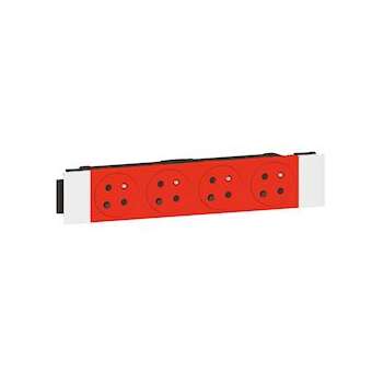 4 prises 2P+T Surface détrompage Soluclip goulotte Mosaic à clippage direct 8mod|Legrand-LEG077124L