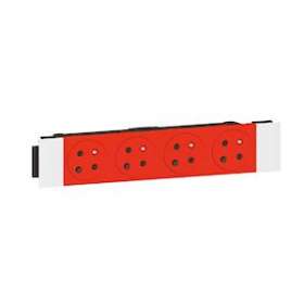 4 prises 2P+T Surface détrompage Soluclip goulotte Mosaic à clippage direct 8mod|Legrand-LEG077124L