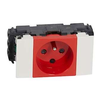 Prise 2P+T détrompage Mosaic Soluclip goulotte clippage direct 2 modules|Legrand-LEG077121