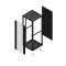 Baie de câblage 19' GIGARACK Série 70 42 U 800 x 800 extension|Gigamedia-GGMEL4288EXN