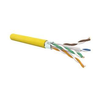 CABLE CAT6 4P FUTP AWG23 HF-FR Cca Jaune (Touret de 500m)|Gigamedia-GGMC6FU4PFRT5