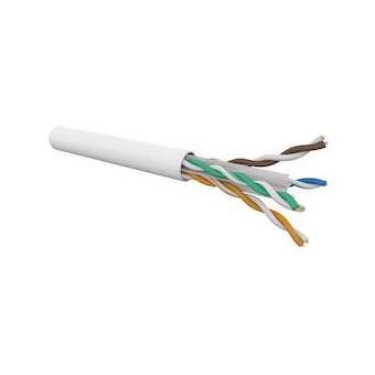 Câble CAT6 4 paires AWG24 E-Slim U/UTP LSOH Dca, Blanc (touret de 500 m)|Gigamedia-GGMC6UHR4WT5
