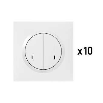 Lot de 10 interrupteurs doubles connectés dooxie with Netatmo - blanc|Legrand-LEG100085