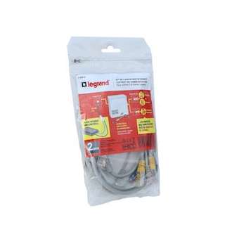Kit 2 cordons pour connecter la box sur les prises RJ45 et affecter le coffret|Legrand-LEG093051