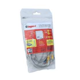 Kit 2 cordons pour connecter la box sur les prises RJ45 et affecter le coffret|Legrand-LEG093051