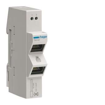 Répartiteur téléphone analogique 2 sorties RJ45|Hager-HAGTN141
