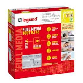 Coffret de communication Full Media tout RJ45 pour T1 à T3 neuf|Legrand-LEG093078