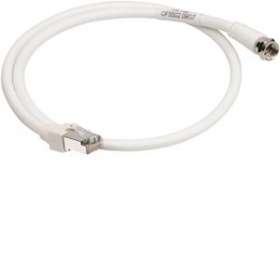 Cordon de brassage TV RJ45/fiche 'F' longueur 0.60m|Hager-HAGTN722