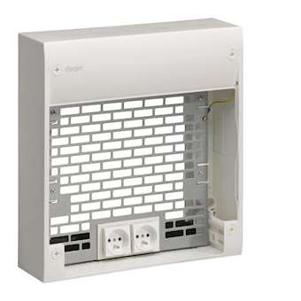 Coffret d'extension multimédia + 2 prises + 2 cordons brassage, Grade 3, 1m|Hager-HAGTN903