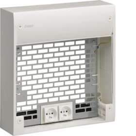 Coffret d'extension multimédia + 2 prises + 2 cordons brassage, Grade 3, 1m|Hager-HAGTN903