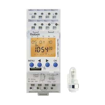 Interrupteur crépusculaire 12v-24v uc 1 à 100000 lux prog 7 j regl num cel sail|Theben-THB1214100