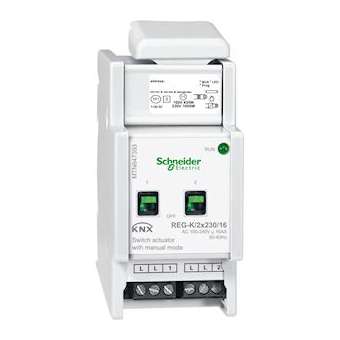 KNX - actionneur de commutation - 2x230V - 16A - à commande manuelle|Schneider Electric-SCHMTN647393