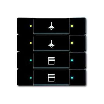 Poussoir 4 Touches Multifonctions Noir Mat|ABB-ABB587296