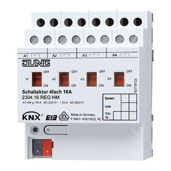 Actionneur 4 voies TOR KNX Modulaire|Jung france-IUN2304.16REGHM