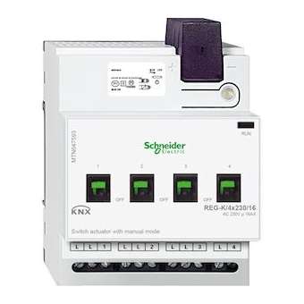 KNX - actionneur de commutation - 4x230V - 16A - à commande manuelle|Schneider Electric-SCHMTN647593