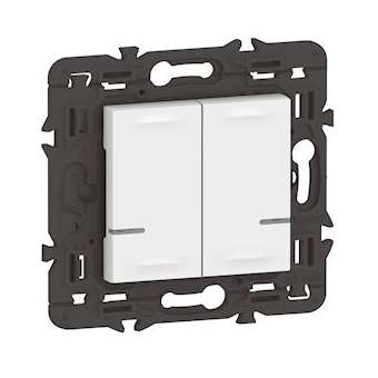 Interrupteur double avec Neutre connecté Mosaic with Netatmo sans plaque blanc|Legrand-LEG077702LA