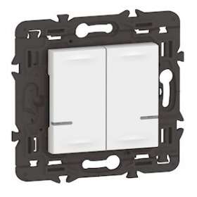 Interrupteur double avec Neutre connecté Mosaic with Netatmo sans plaque blanc|Legrand-LEG077702LA
