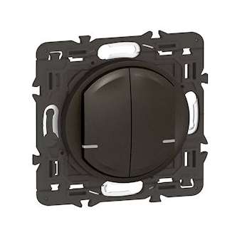 Interrupteur double Neutre connecté Céliane with Netatmo sans plaque graphite|Legrand-LEG064892A