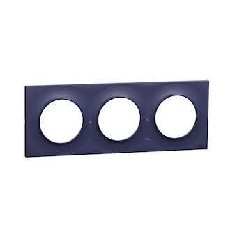 Odace Styl, plaque Cobalt 3 postes horiz./vert. entraxe 71mm|Schneider Electric-SCHS550706