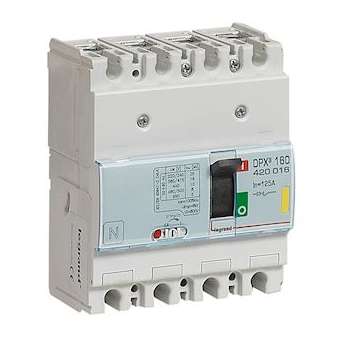 Disjoncteur magnétothermique DPX³160 pouvoir de coupure 16kA 400V~ - 4P - 125A|Legrand-LEG420016